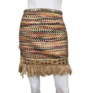 Savage Culture Boho-chic  A Line Fringe Hem Skirt Size M